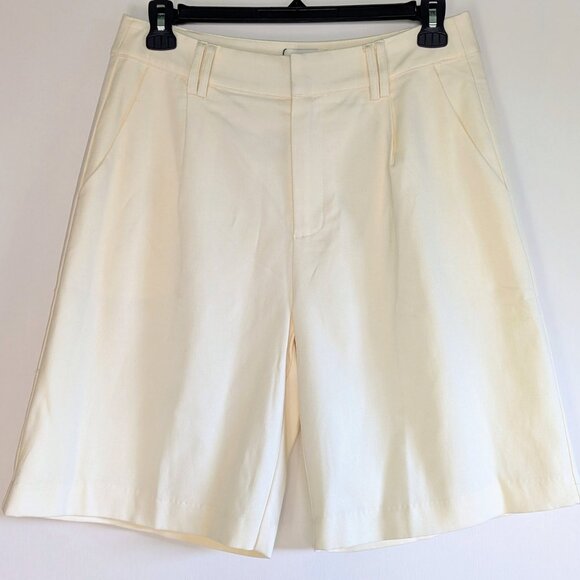 NWT DISSH Beckham Bermuda Shorts Cream US 10 Quiet Luxury Old Money Euro Summer - Picture 2 of 15